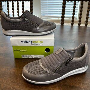 NIB-Walking Cradles Orion Slate Grey Snake Print/Nubuck/Leather - Size 6 WW(EE)